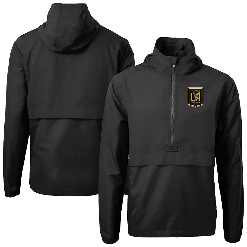 Men's Cutter & Buck Black LAFC Charter Eco Recycled Full-Zip Anorak Jacket