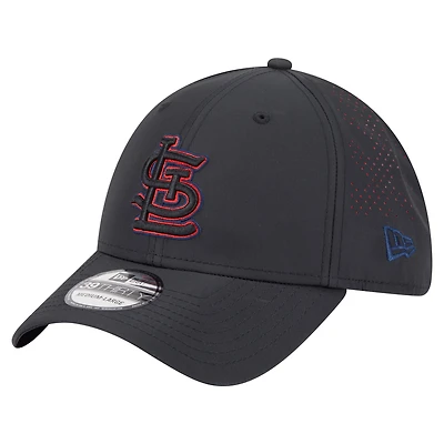 Men's New Era  Black St. Louis Cardinals Night 39THIRTY Flex Hat
