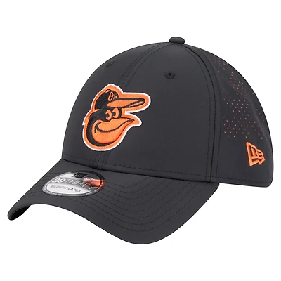 Men's New Era  Black Baltimore Orioles Night 39THIRTY Flex Hat