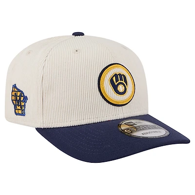 Men's New Era  Cream Milwaukee Brewers Loyal 9SEVENTY Adjustable Hat