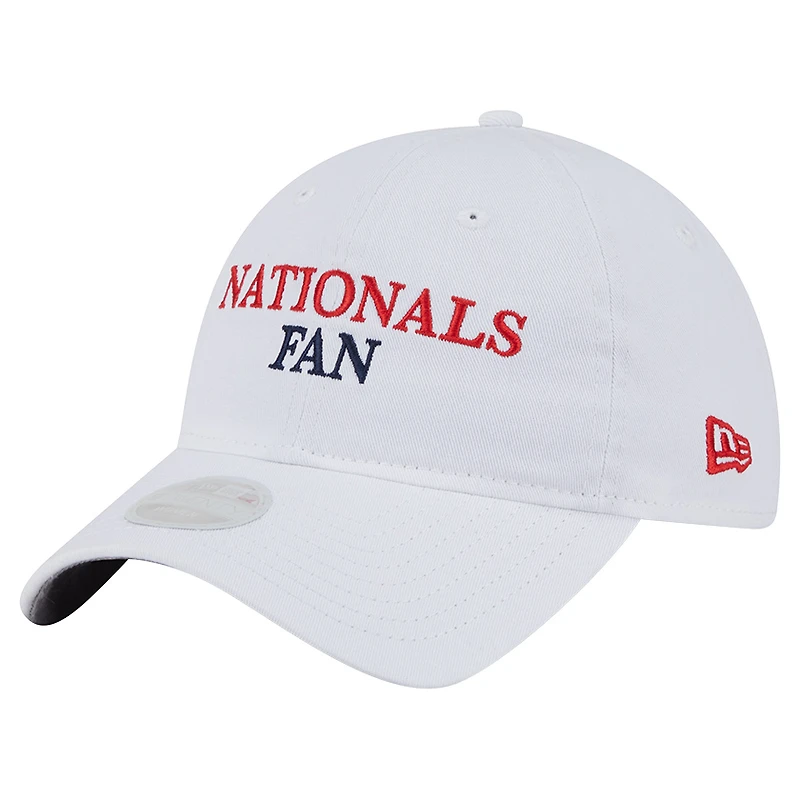 Women's New Era White Washington Nationals Team Fan 9TWENTY Adjustable Hat