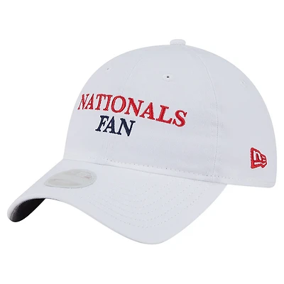 Women's New Era White Washington Nationals Team Fan 9TWENTY Adjustable Hat