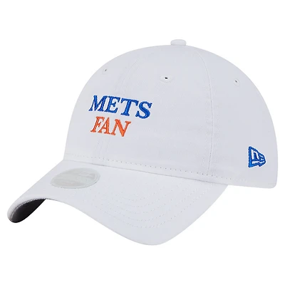 Women's New Era White New York Mets Team Fan 9TWENTY Adjustable Hat