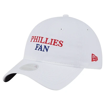 Women's New Era White Philadelphia Phillies Team Fan 9TWENTY Adjustable Hat