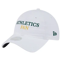 Women's New Era White Athletics Team Fan 9TWENTY Adjustable Hat