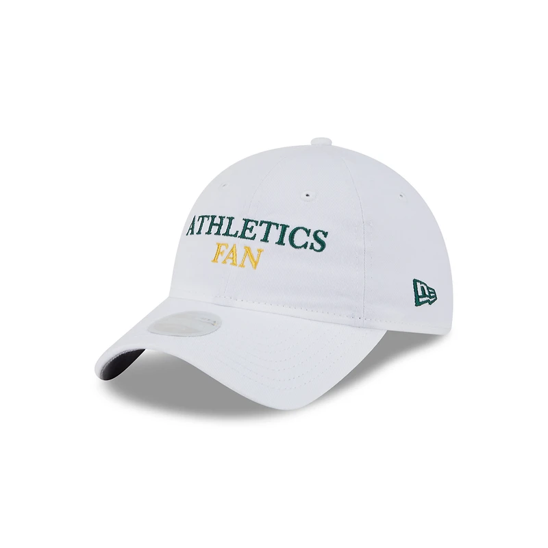 Women's New Era White Athletics Team Fan 9TWENTY Adjustable Hat
