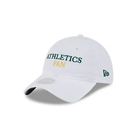 Women's New Era White Athletics Team Fan 9TWENTY Adjustable Hat