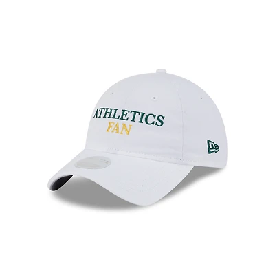Women's New Era White Athletics Team Fan 9TWENTY Adjustable Hat