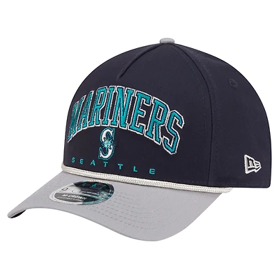 Men's New Era Navy/Gray Seattle Mariners Arch 9FORTY A-Frame M-Crown Adjustable Hat