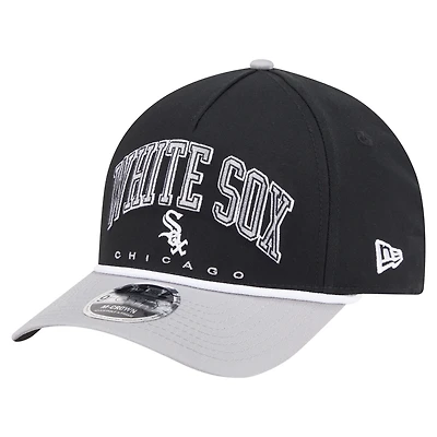 Men's New Era Black/Gray Chicago White Sox Arch 9FORTY A-Frame M-Crown Adjustable Hat