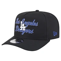 Men's New Era Black Los Angeles Dodgers Chainstitch 9FIFTY A-Frame Snapback Hat