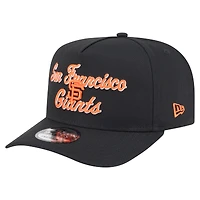 Men's New Era Black San Francisco Giants Chainstitch 9FIFTY A-Frame Snapback Hat