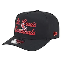 Men's New Era Black St. Louis Cardinals Chainstitch 9FIFTY A-Frame Snapback Hat
