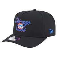 Men's New Era Black Chicago Cubs Chainstitch 9FIFTY A-Frame Snapback Hat