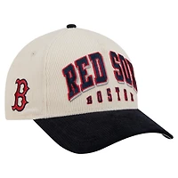 Men's New Era  Cream/Navy Boston Red Sox Sided Corduroy 9FORTY A-Frame Adjustable Hat