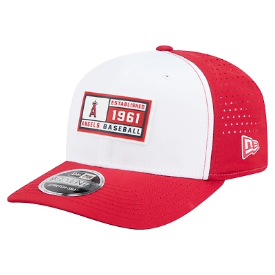 Men's New Era White/Red Los Angeles Angels Established Patch 9SEVENTY Adjustable Hat