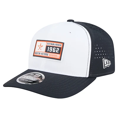 Men's New Era White/Navy Houston Astros Established Patch 9SEVENTY Adjustable Hat