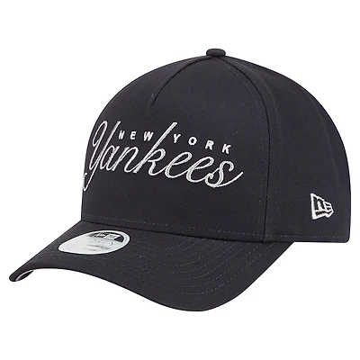 Women's New Era Navy New York Yankees Metallic A-Frame 9FORTY Adjustable Hat