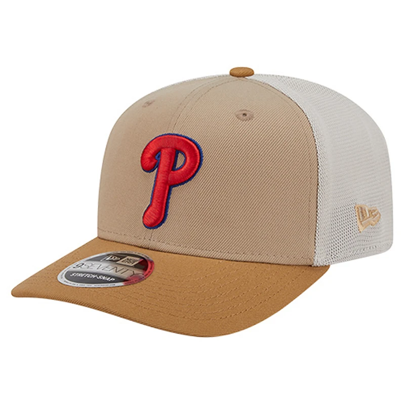 Men's New Era Stone Philadelphia Phillies 9SEVENTY Trucker Adjustable Hat