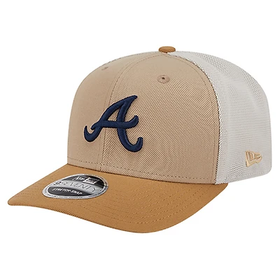 Men's New Era  Stone Atlanta Braves 9SEVENTY Trucker Adjustable Hat