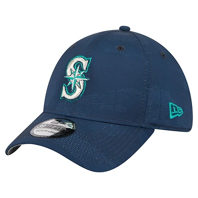 Men's New Era Navy Seattle Mariners Tonal Camo 39THIRTY Flex Hat
