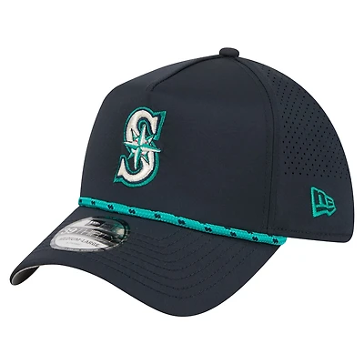 Men's New Era  Navy Seattle Mariners 39THIRTY A-Frame Perforated Flex Hat