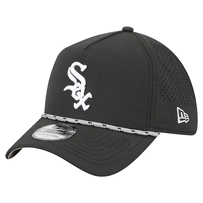 Men's New Era  Black Chicago White Sox 39THIRTY A-Frame Perforated Flex Hat