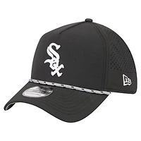 Men's New Era  Black Chicago White Sox 39THIRTY A-Frame Perforated Flex Hat