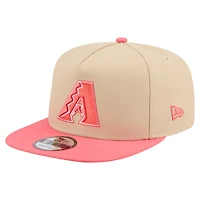 Men's New Era  Light Beige/Coral Arizona Diamondbacks Color Pack A-Frame 9FIFTY Snapback Hat