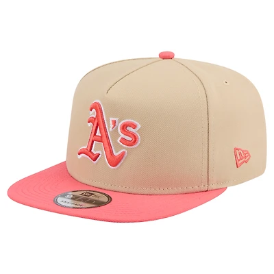 Men's New Era  Light Beige/Coral Athletics Color Pack A-Frame 9FIFTY Snapback Hat