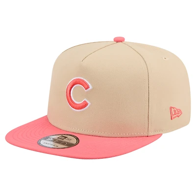 Men's New Era  Light Beige/Coral Chicago Cubs Color Pack A-Frame 9FIFTY Snapback Hat