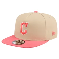 Men's New Era  Light Beige/Coral Cleveland Guardians Color Pack A-Frame 9FIFTY Snapback Hat