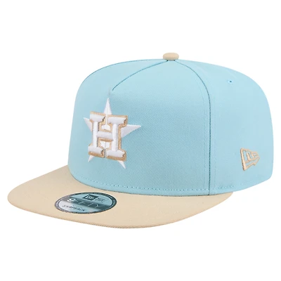 Men's New Era Light Beige/ Houston Astros Color Pack A-Frame 9FIFTY Snapback Hat