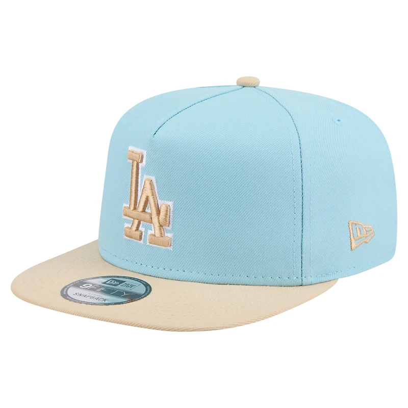 Men's New Era Light Blue/Light Beige Los Angeles Dodgers Color Pack A-Frame 9FIFTY Snapback Hat