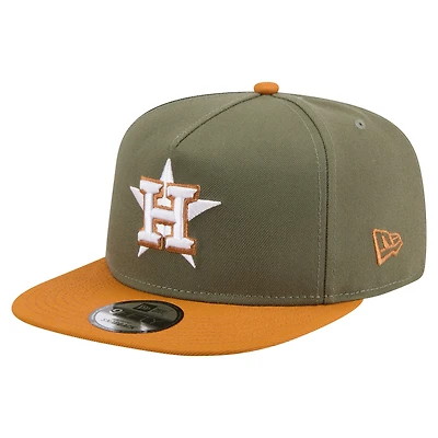 Men's New Era  Olive/Brown Houston Astros Color Pack A-Frame 9FIFTY Snapback Hat