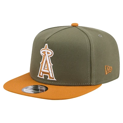 Men's New Era  Olive/Brown Los Angeles Angels Color Pack A-Frame 9FIFTY Snapback Hat