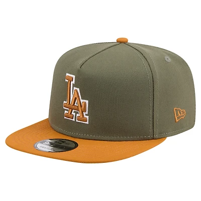 Men's New Era  Olive/Brown Los Angeles Dodgers Color Pack A-Frame 9FIFTY Snapback Hat
