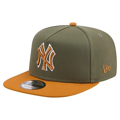 Men's New Era  Olive/Brown New York Yankees Color Pack A-Frame 9FIFTY Snapback Hat