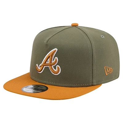 Men's New Era  Olive/Brown Atlanta Braves Color Pack A-Frame 9FIFTY Snapback Hat