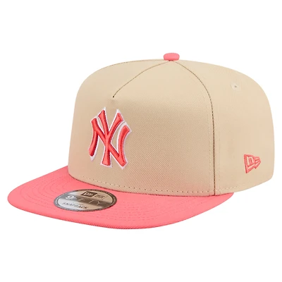 Men's New Era  Light Beige/Coral New York Yankees Color Pack A-Frame 9FIFTY Snapback Hat
