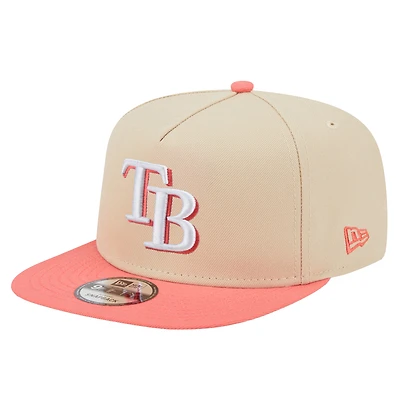 Men's New Era Light Beige/Coral Tampa Bay Rays Color Pack A-Frame 9FIFTY Snapback Hat