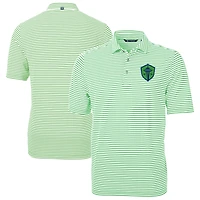 Men's Cutter & Buck  Kelly Green Seattle Sounders FC Virtue Eco Pique Stripe Recycled Polo