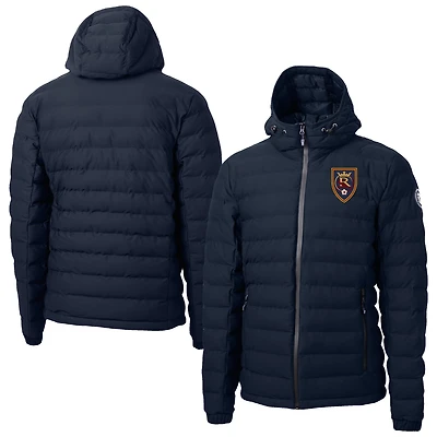Men's Cutter & Buck Navy Real Salt Lake Mission Ridge Repreve Eco Insulated Hooded Puffer Jacket