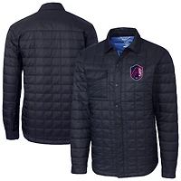 Men's Cutter & Buck  Navy St. Louis City SC Rainier PrimaLoft Eco Insulated Quilted Shirt Jacket