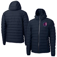 Men's Cutter & Buck  Navy St. Louis City SC Mission Ridge Repreve Eco Insulated Hooded Puffer Jacket
