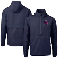Men's Cutter & Buck  Navy St. Louis City SC Charter Eco Recycled Anorak Hooded Half-Zip Jacket