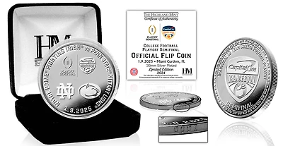 Highland Mint Penn State Nittany Lions vs. Notre Dame Fighting Irish College Football Playoff 2025 Orange Bowl Matchup 39mm Silver Mint Coin