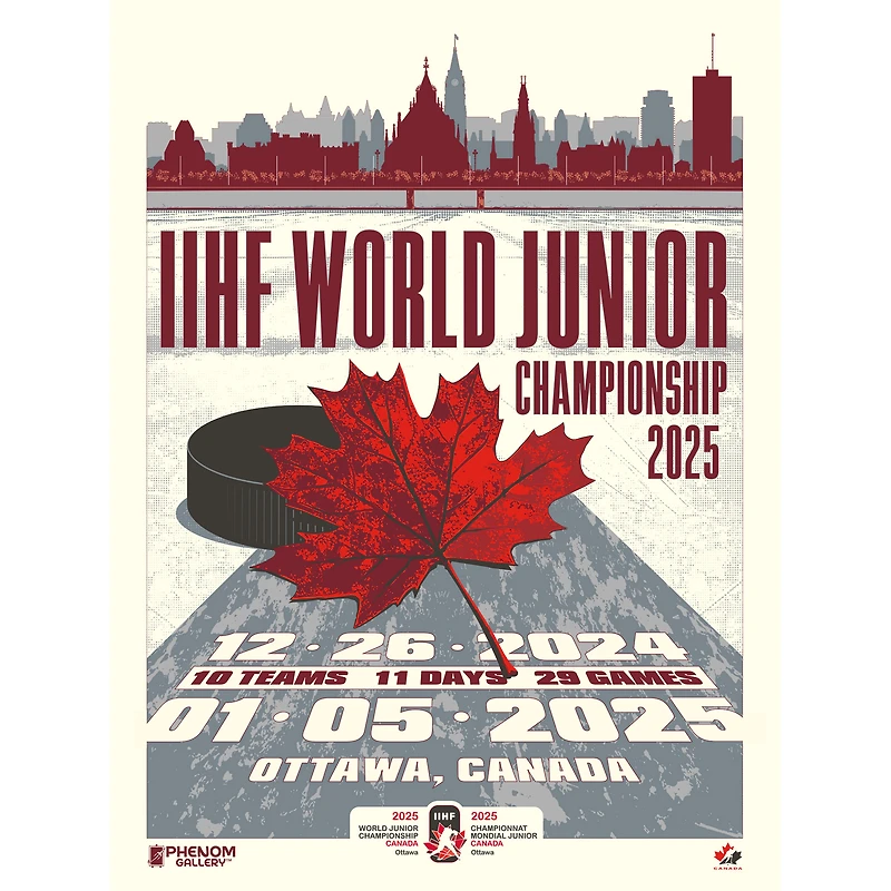 Phenom Gallery 2025 IIHF World Junior Championship 18" x 24" Serigraph