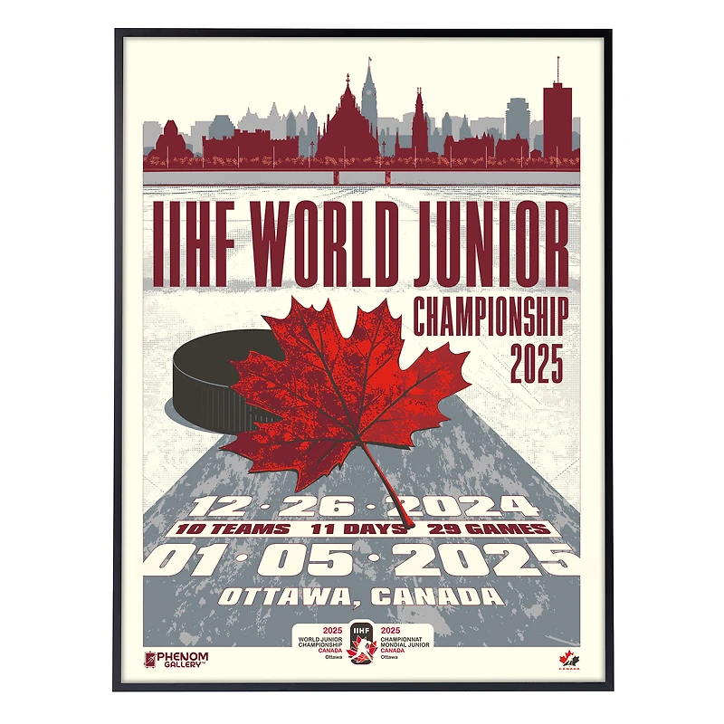 Phenom Gallery 2025 IIHF World Junior Championship 18" x 24" Deluxe Framed Serigraph