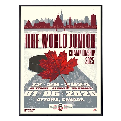 Phenom Gallery 2025 IIHF World Junior Championship 18" x 24" Deluxe Framed Serigraph